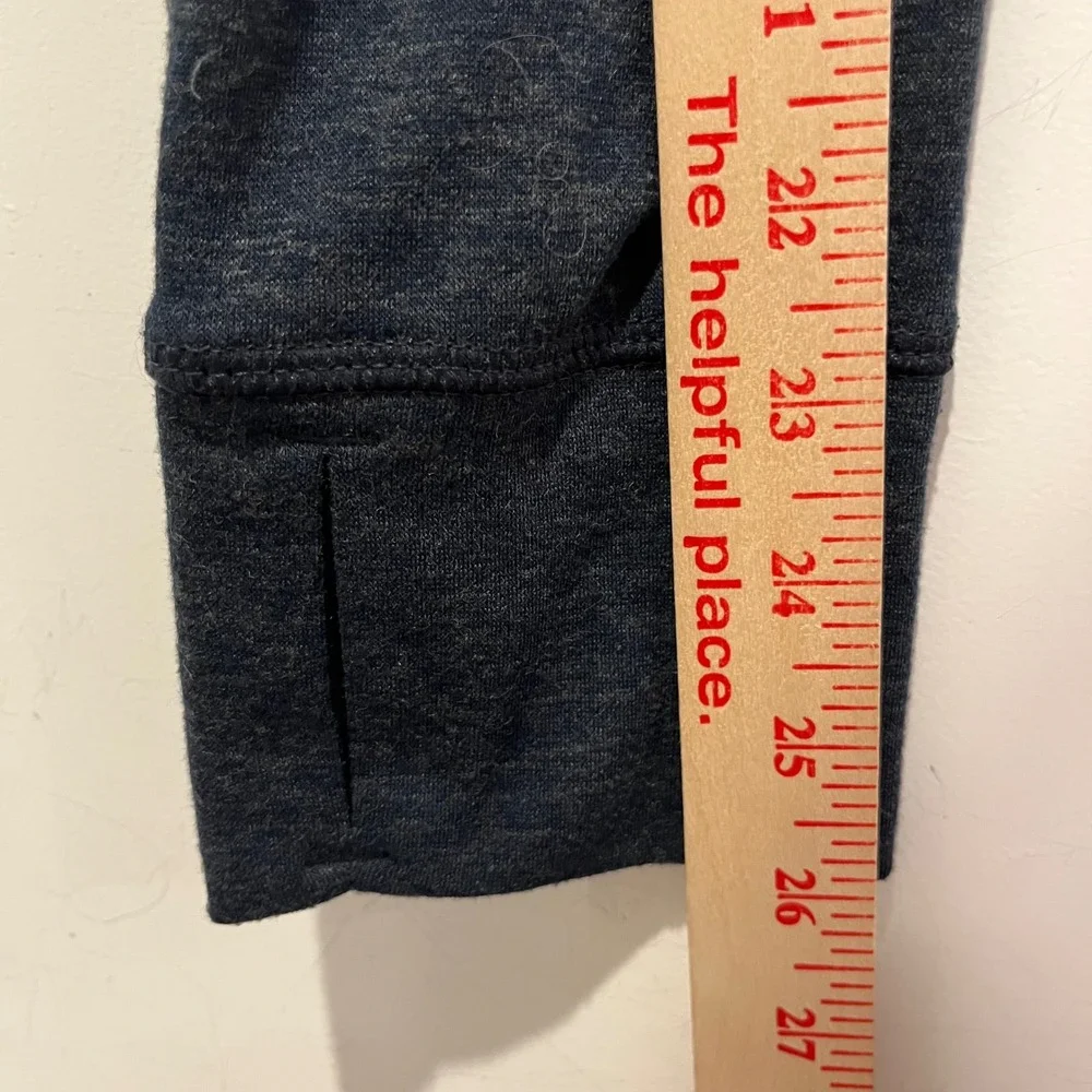 Prana Mens Quarter Zip Pullover Navy Blue Heather Wool Blend Active Top Large